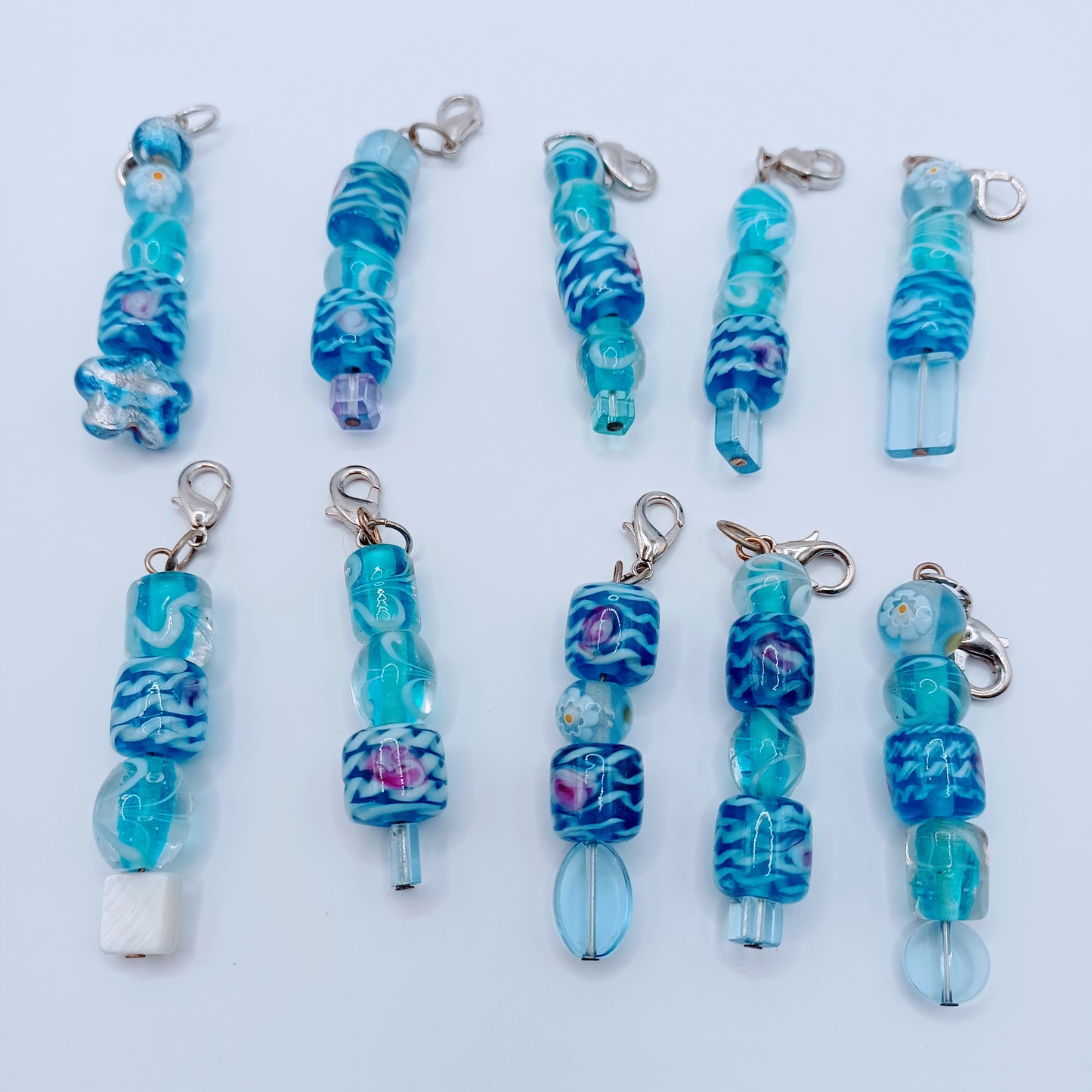 Blue Glass Charms