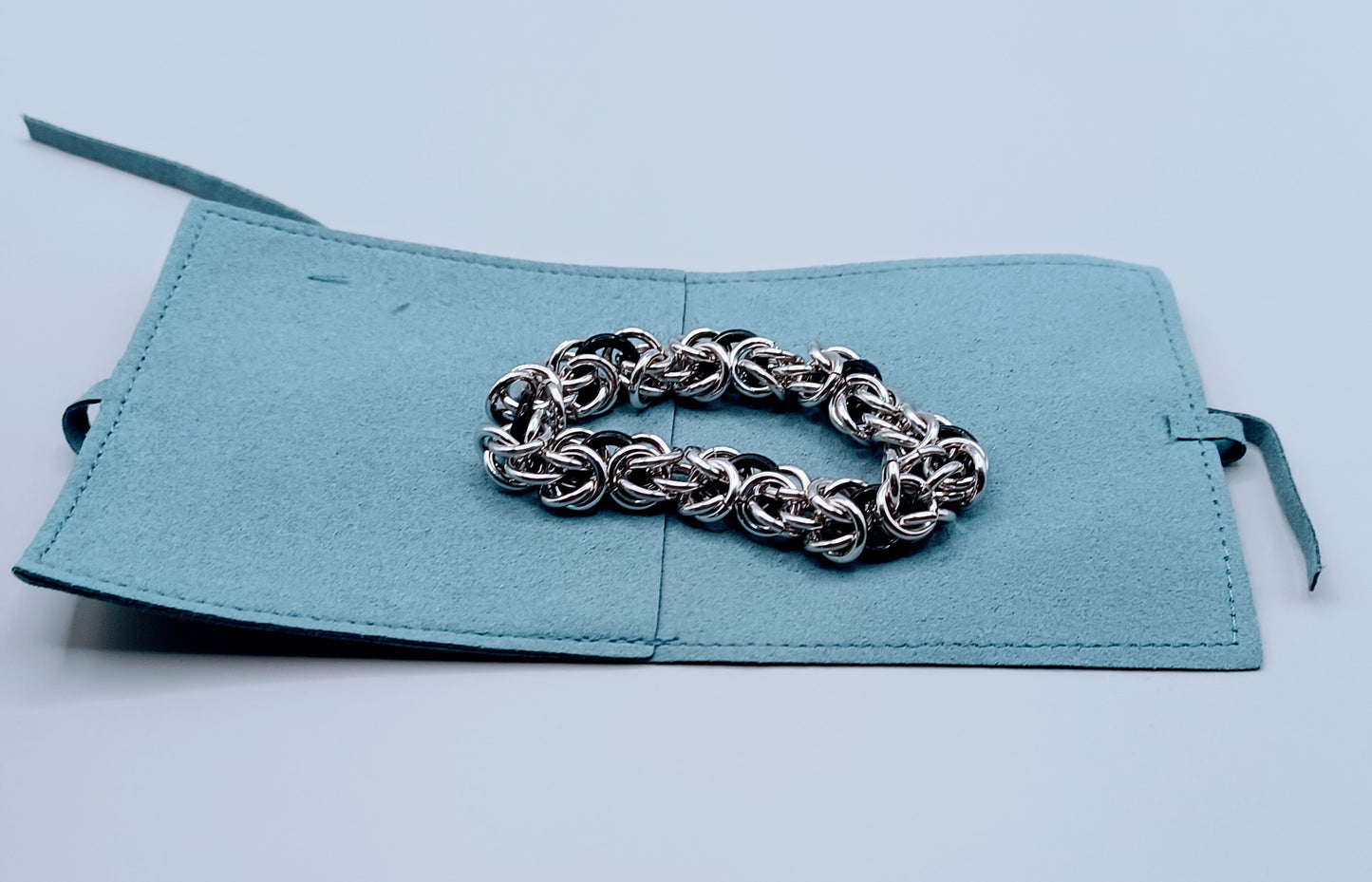Black and Silver Byzantine Bracelet