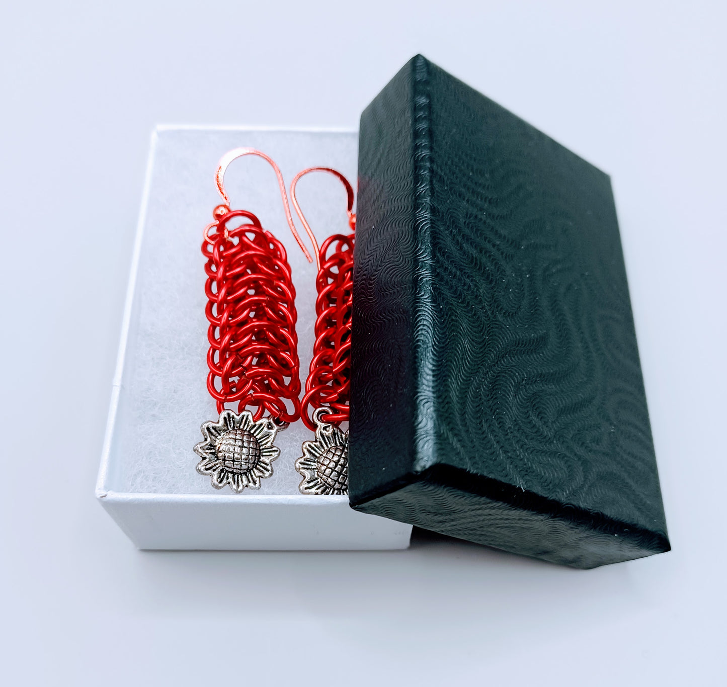 Red Flower Earrings