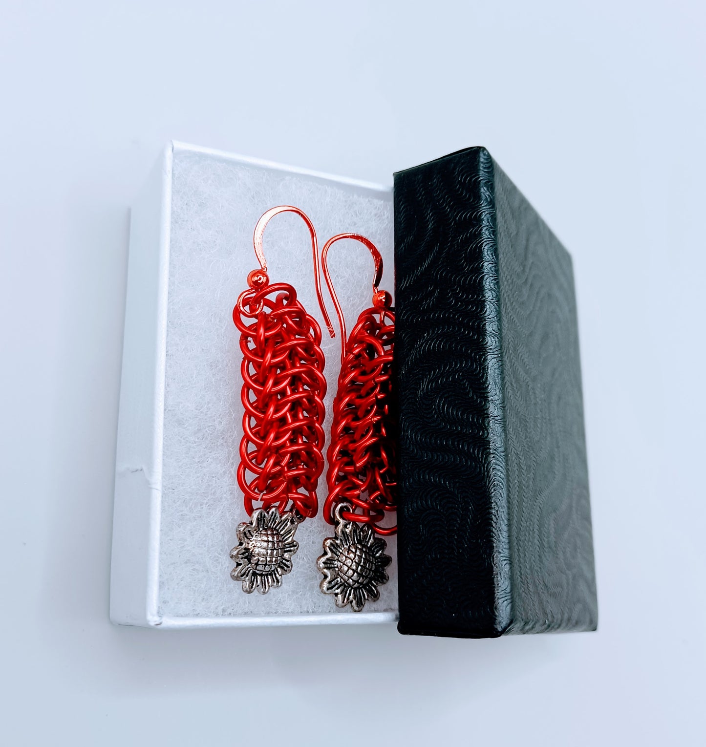 Red Flower Earrings