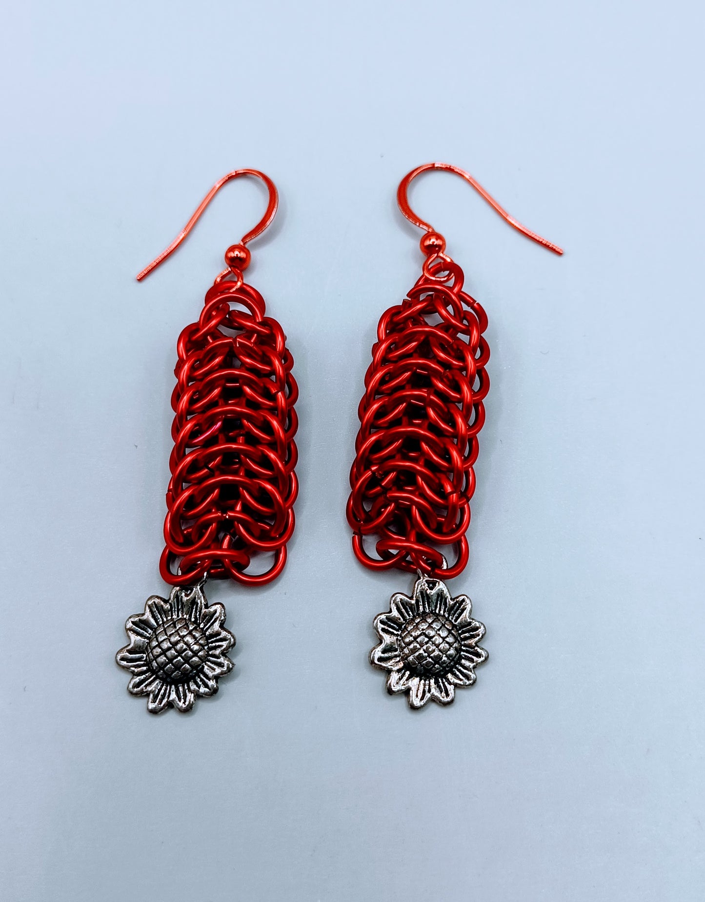 Red Flower Earrings