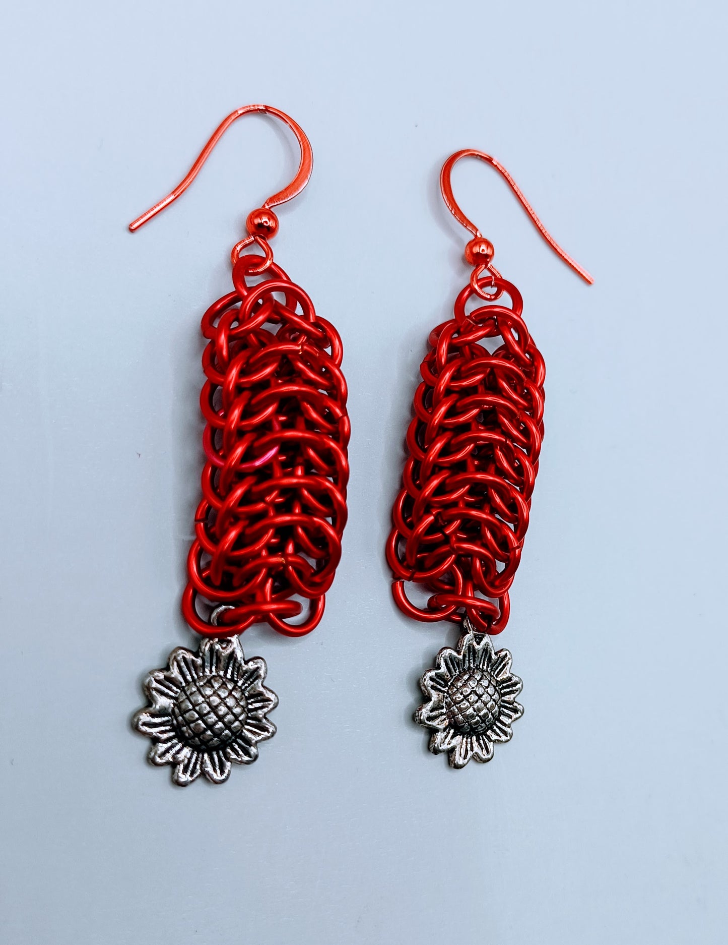 Red Flower Earrings