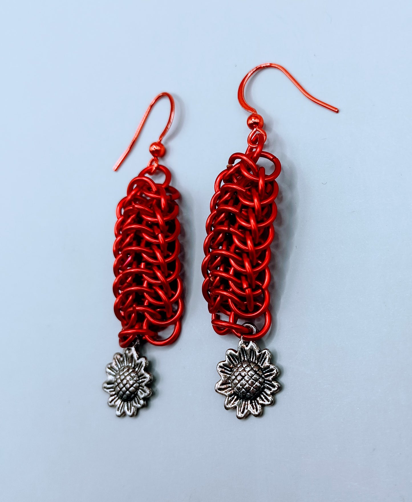 Red Flower Earrings