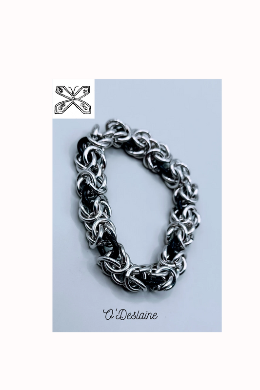 Black and Silver Byzantine Bracelet