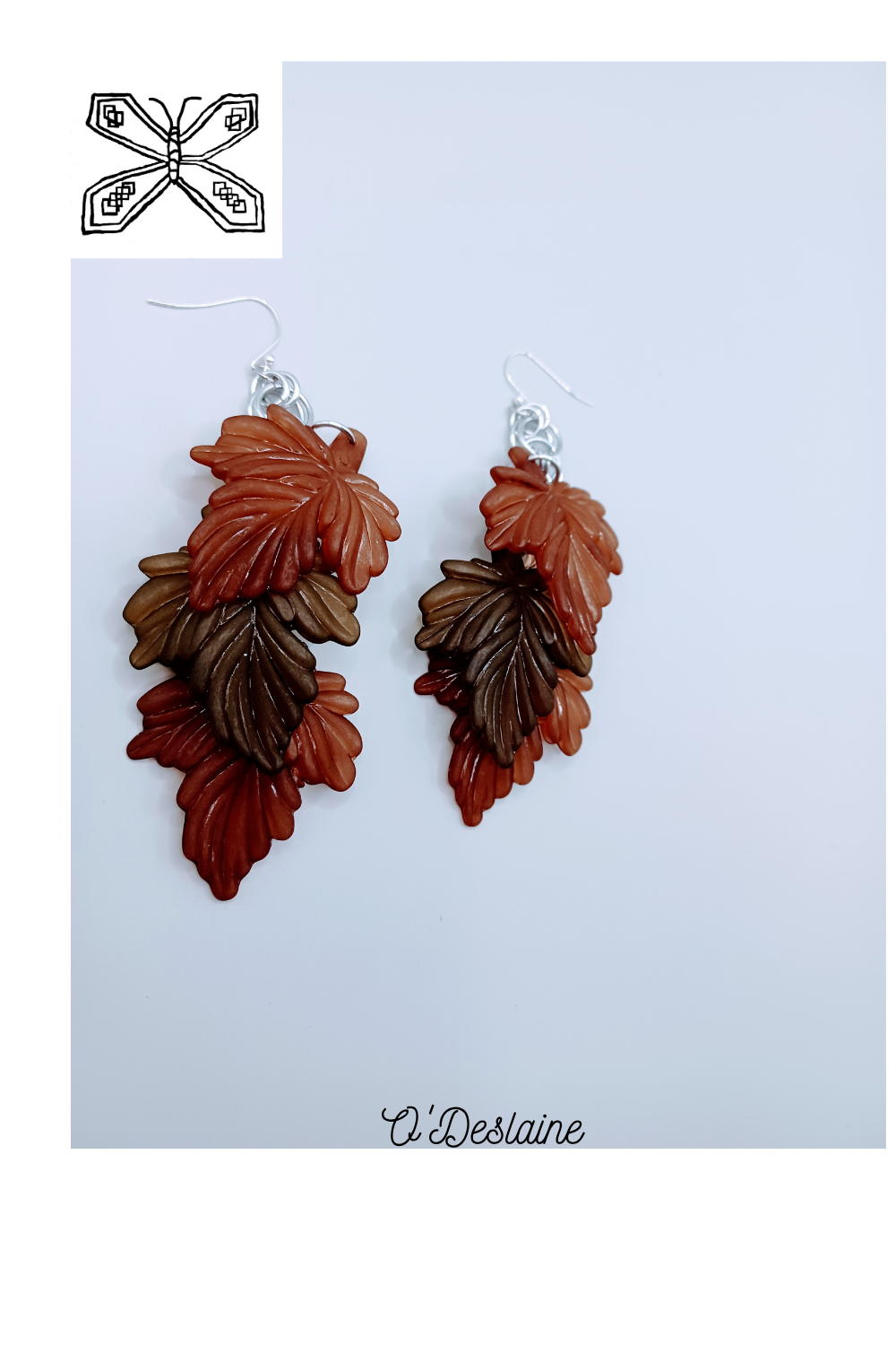 Helm Leaves Earrings Dark