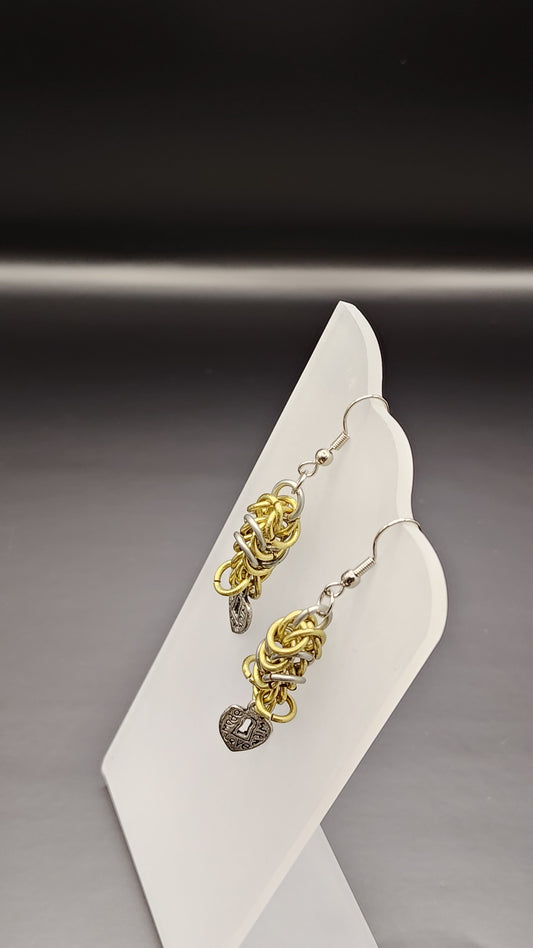Byzantine Heart Locket Earrings