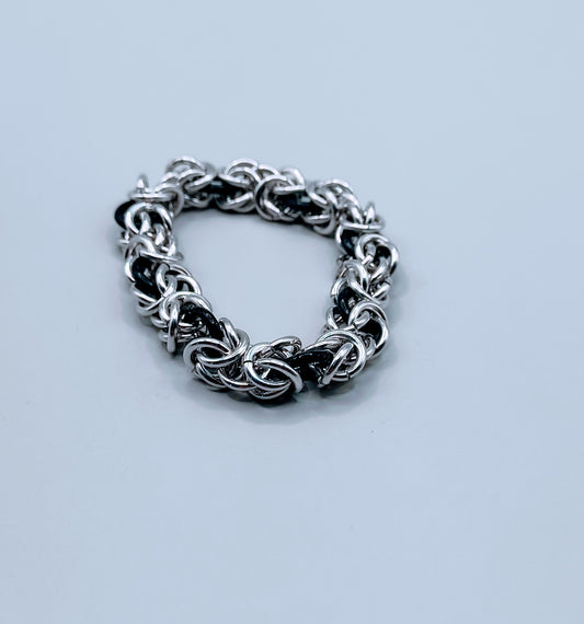 Black and Silver Byzantine Bracelet