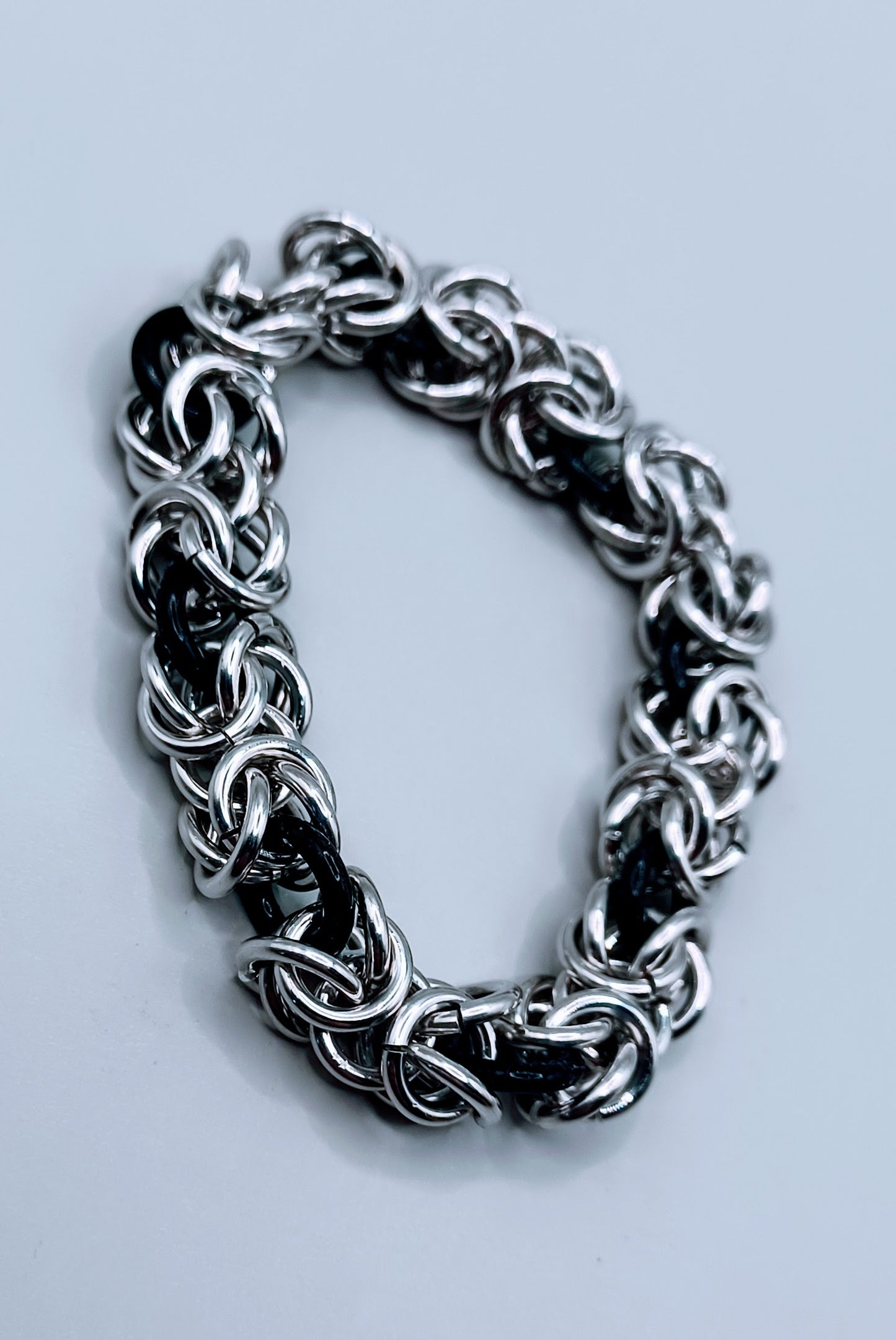 Black and Silver Byzantine Bracelet