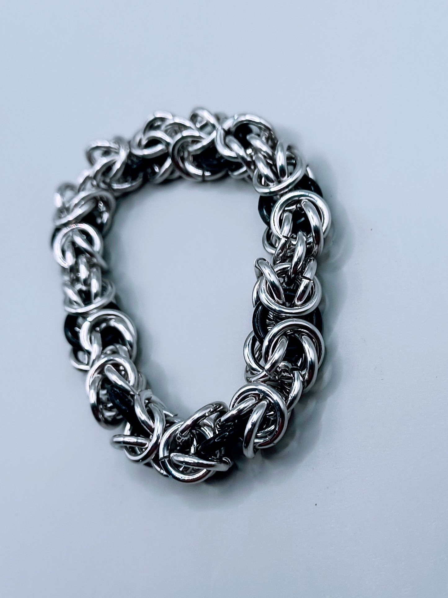 Black and Silver Byzantine Bracelet