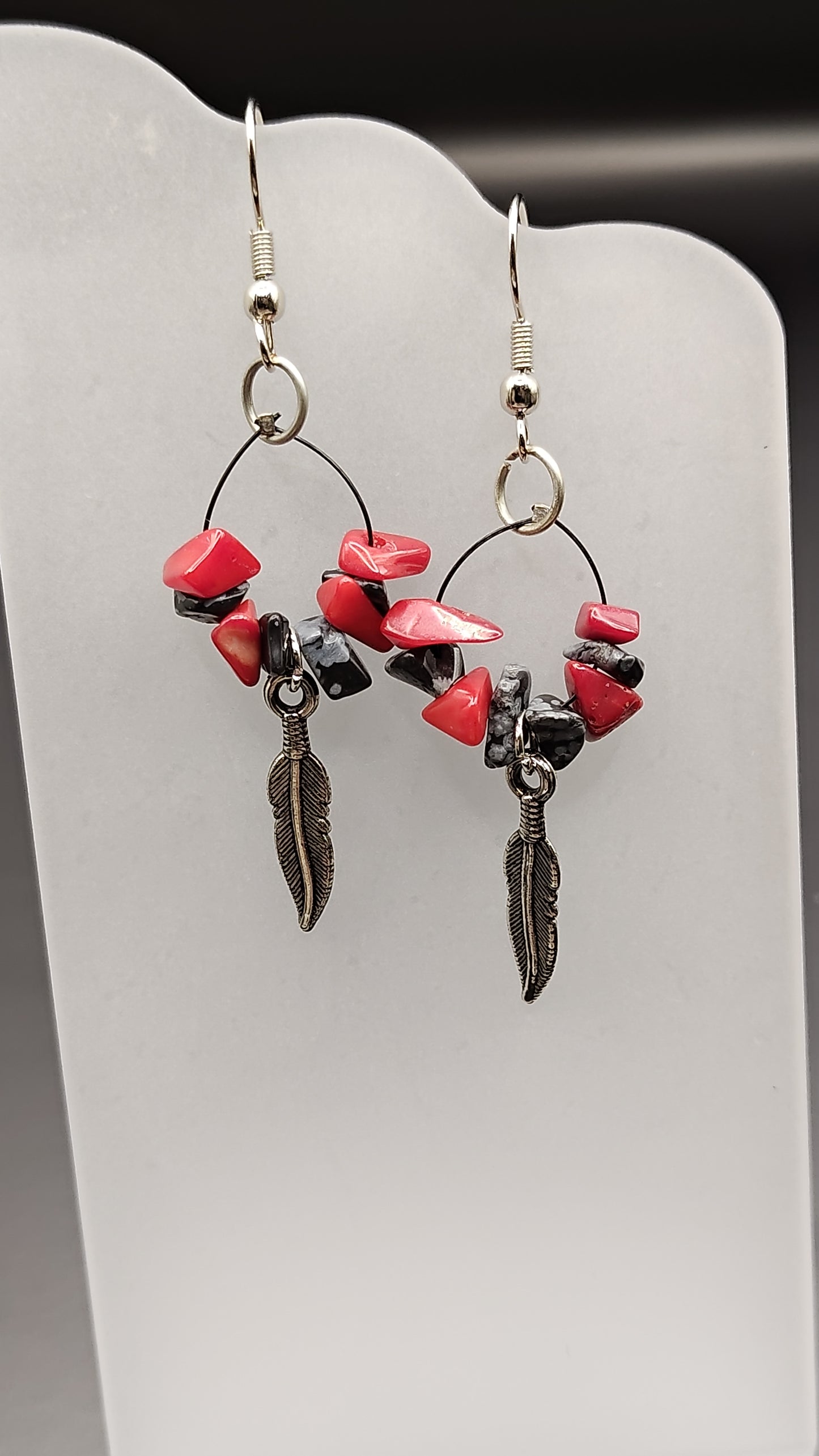 Feather Stone Earrings