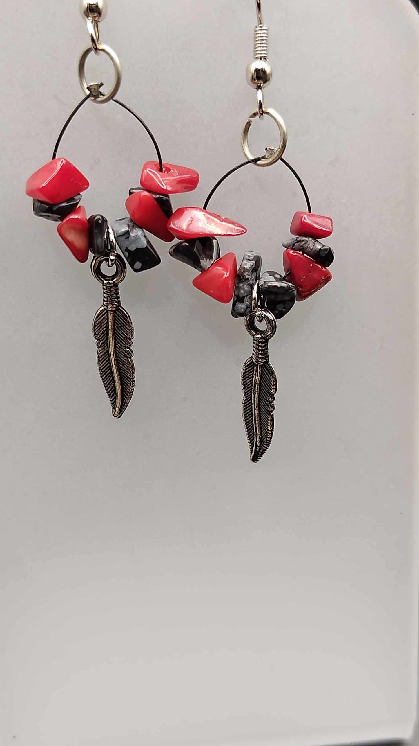 Feather Stone Earrings