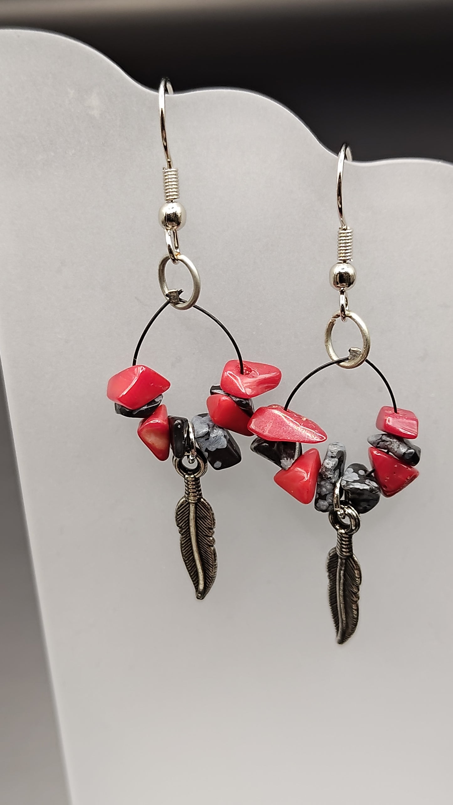 Feather Stone Earrings