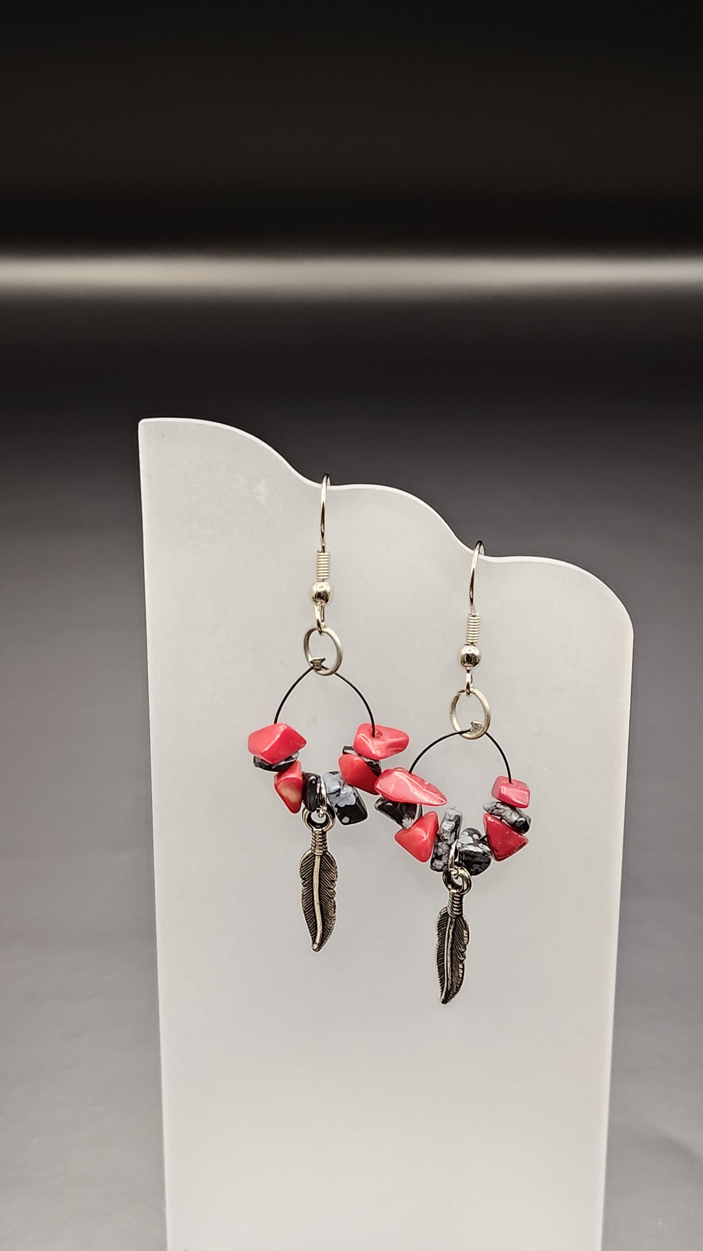 Feather Stone Earrings