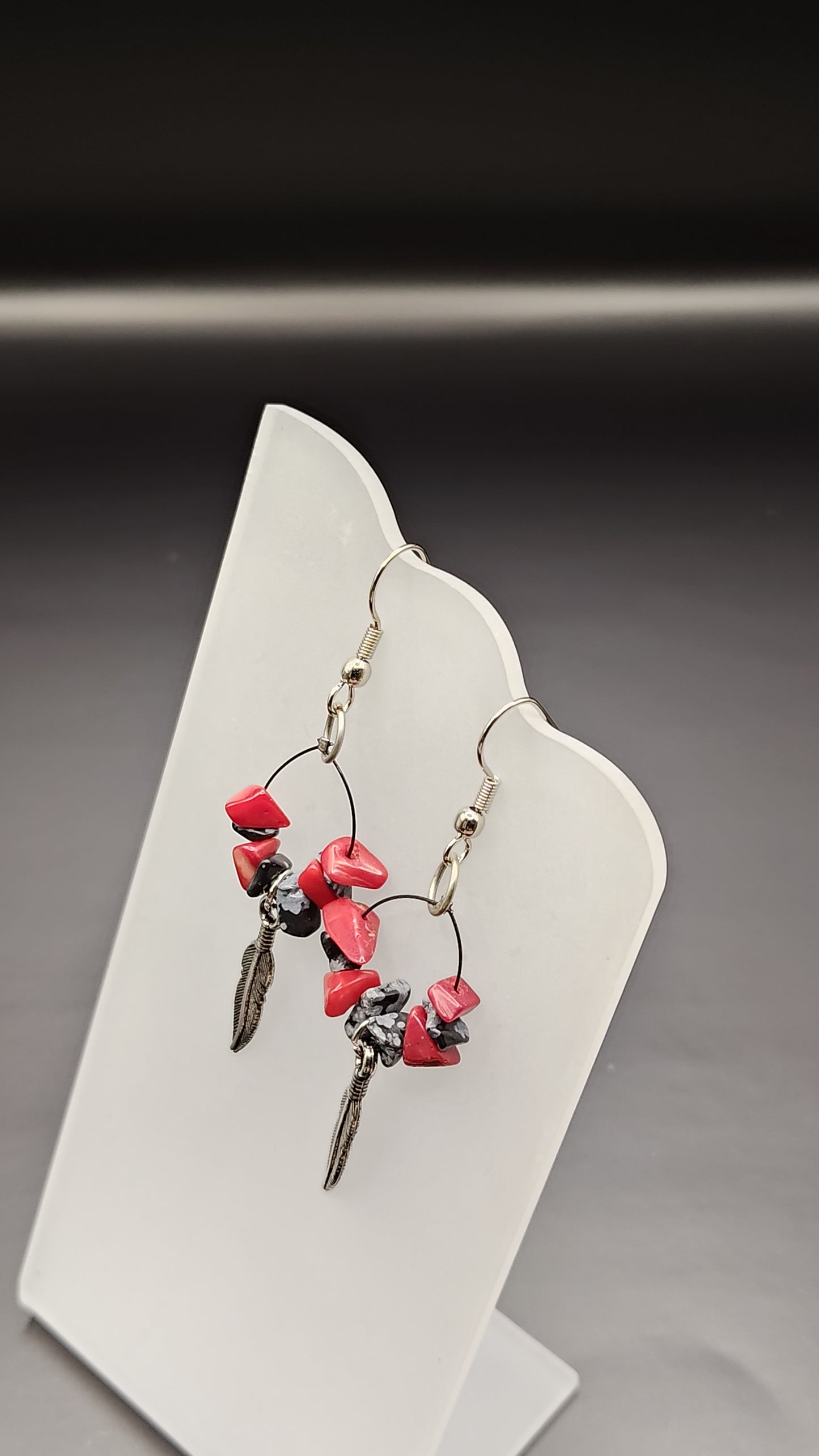 Feather Stone Earrings