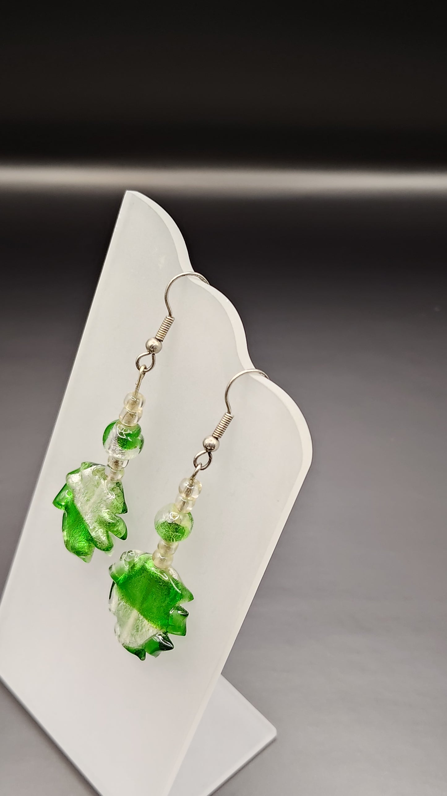 Glass Stain Color Bead Earrings
