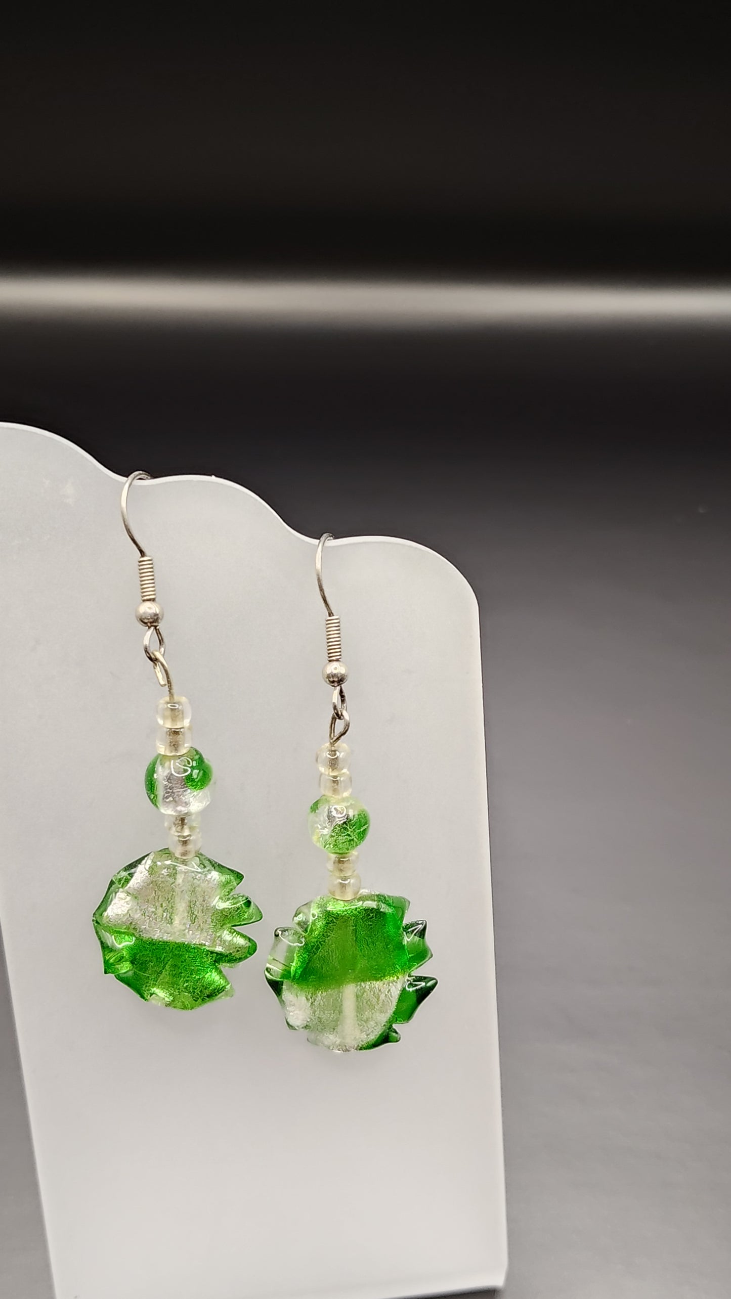 Glass Stain Color Bead Earrings