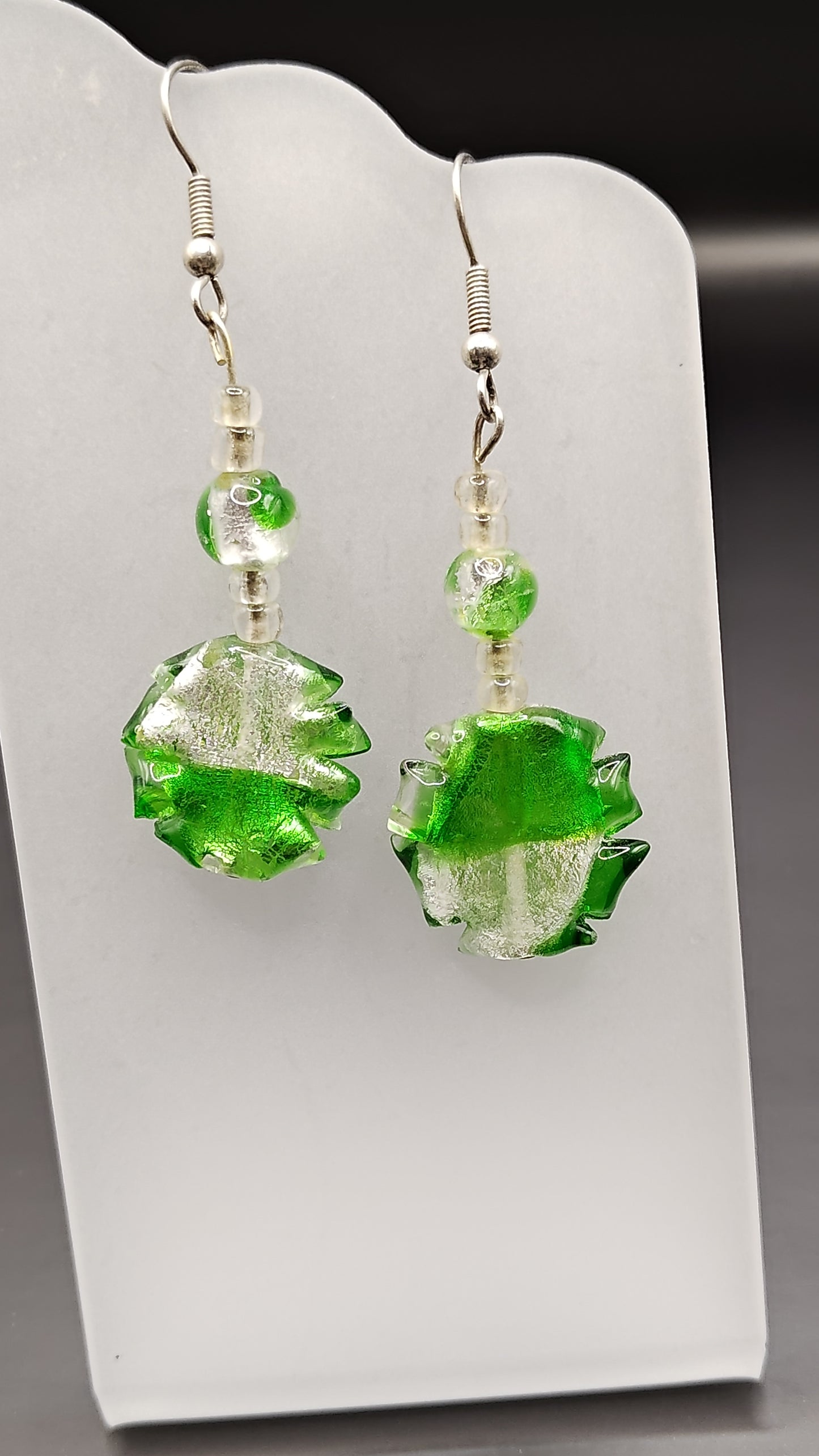 Glass Stain Color Bead Earrings