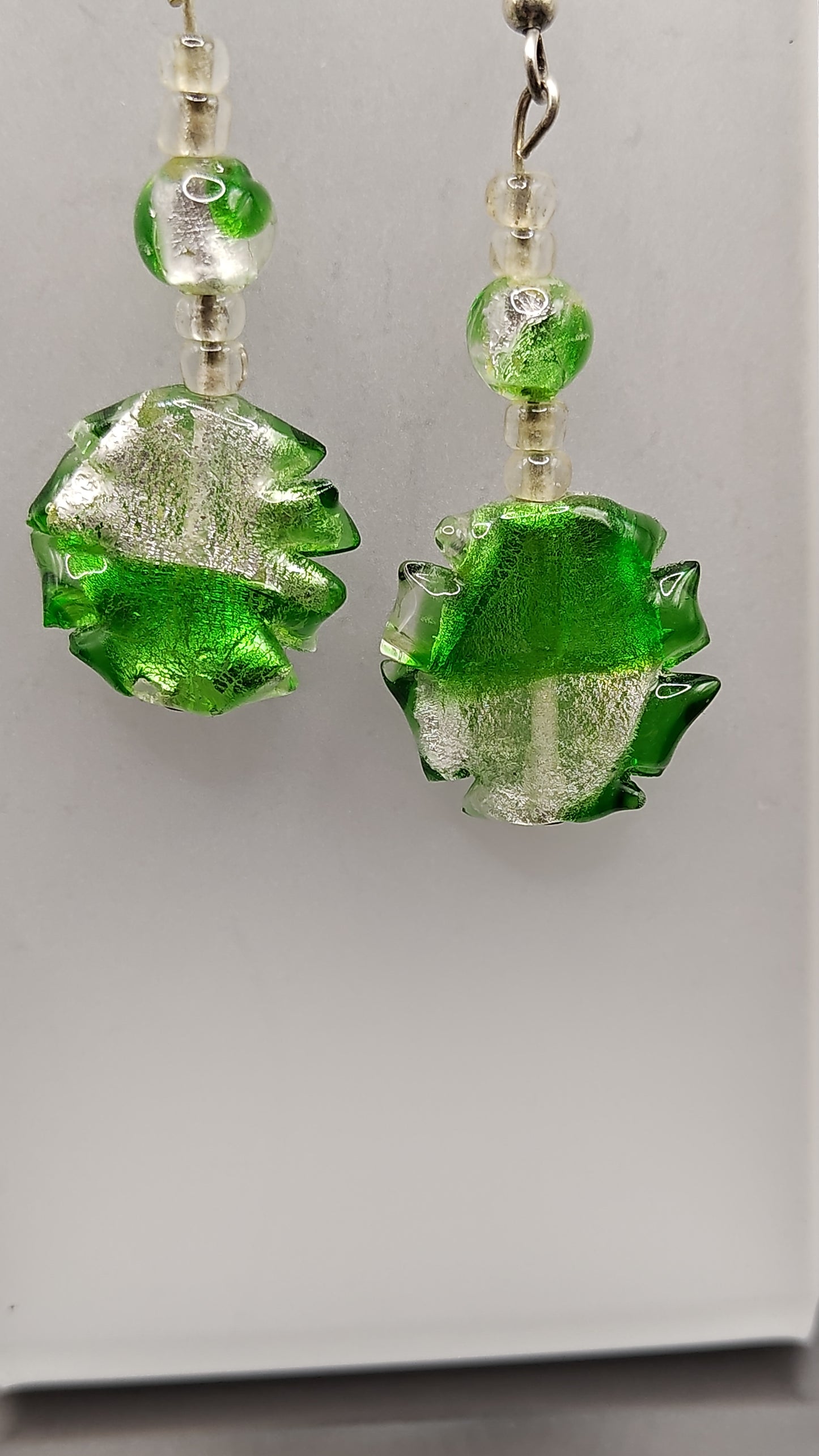 Glass Stain Color Bead Earrings
