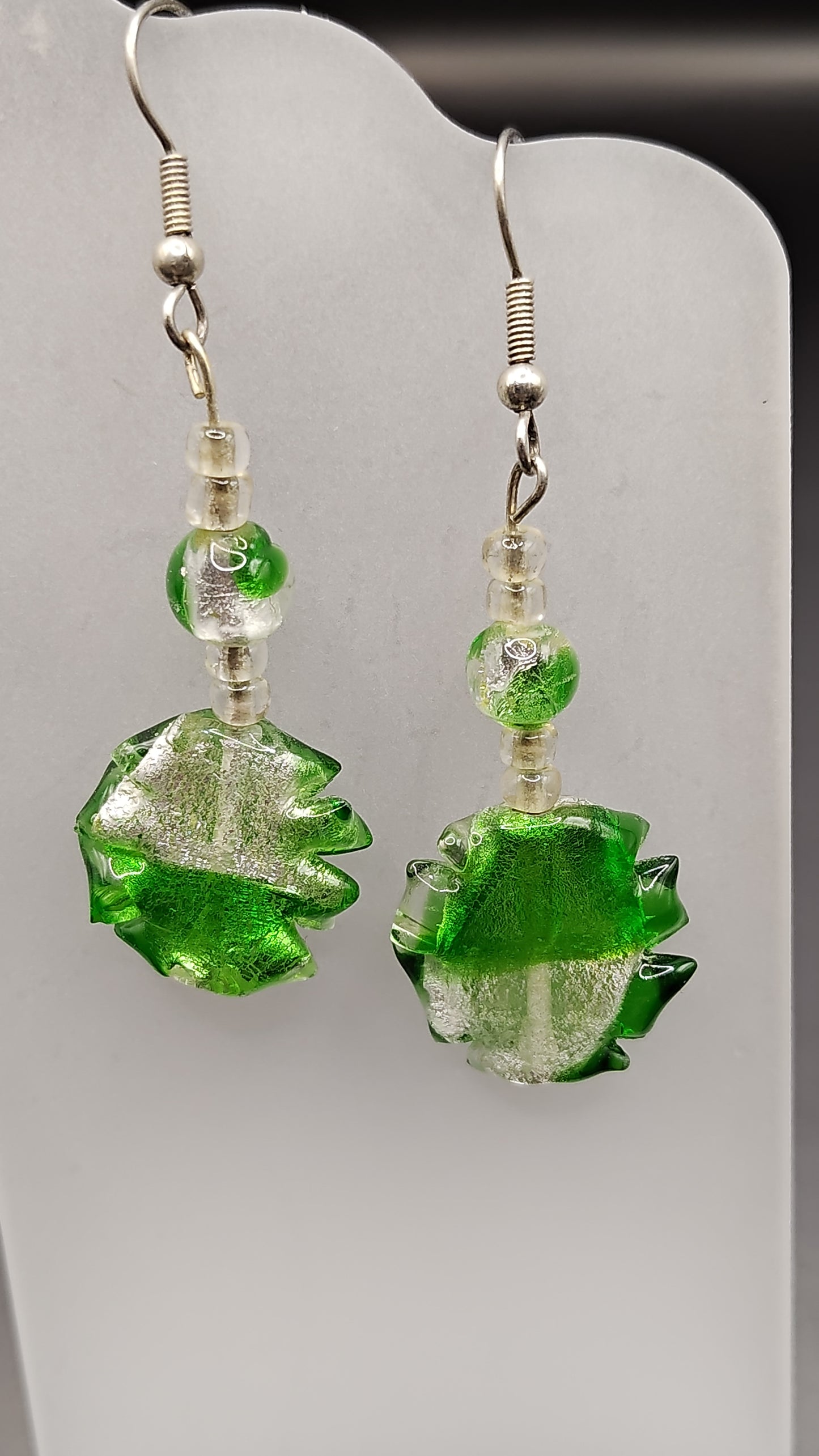 Glass Stain Color Bead Earrings
