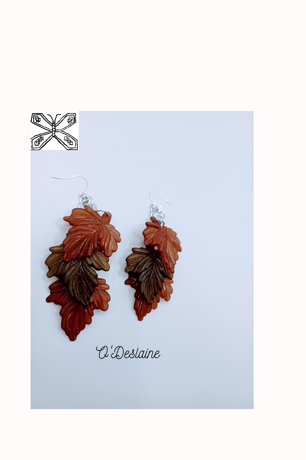 Helm Leaves Earrings Dark